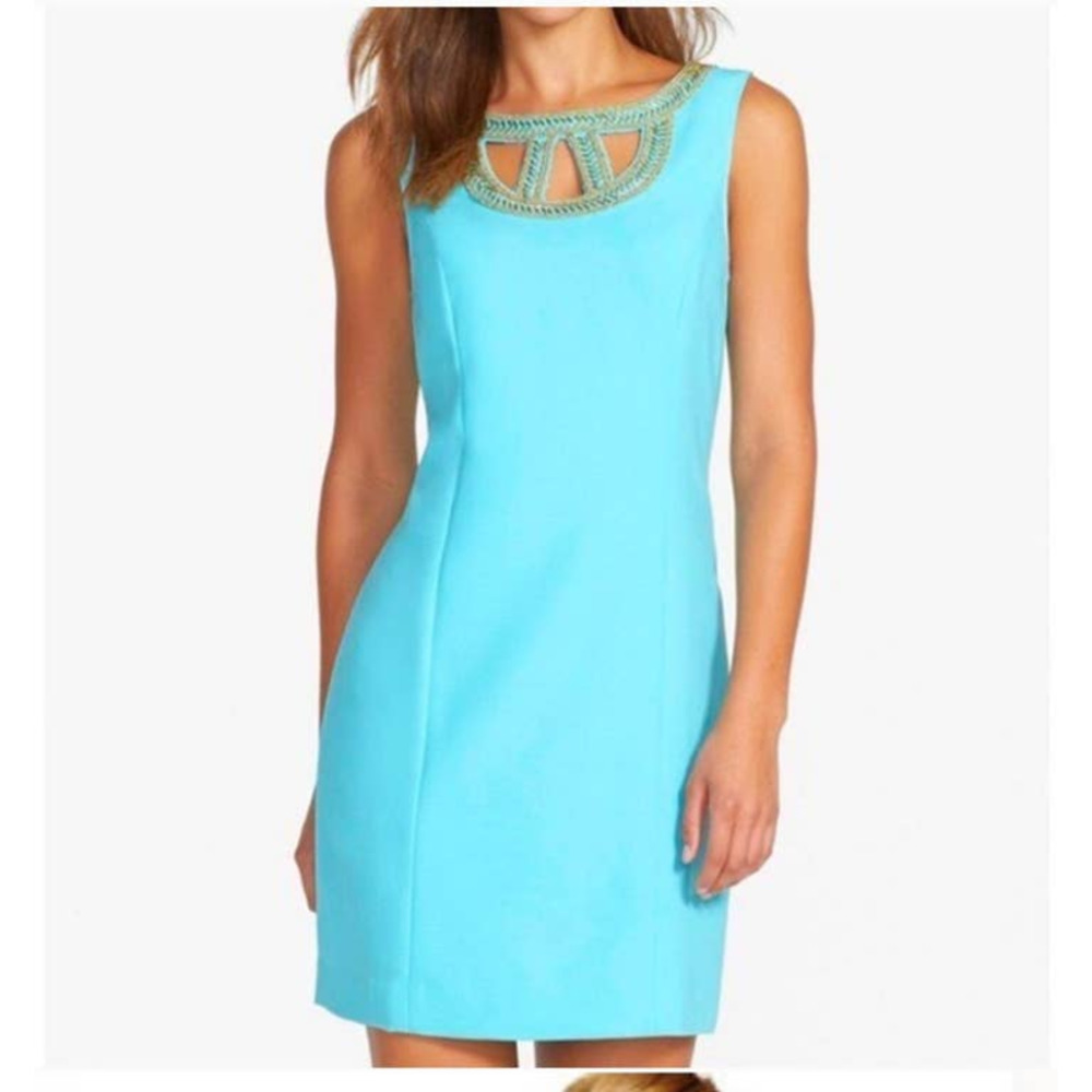 NEW NWT Lilly Pulitzer Lane‎ Shift Dress In Shorely Blue Size 4